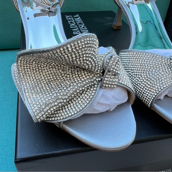 NIB - Badgley Mischka Remi Open Toe Kitten Heel - Size 8.5 - Picture 5 of 14